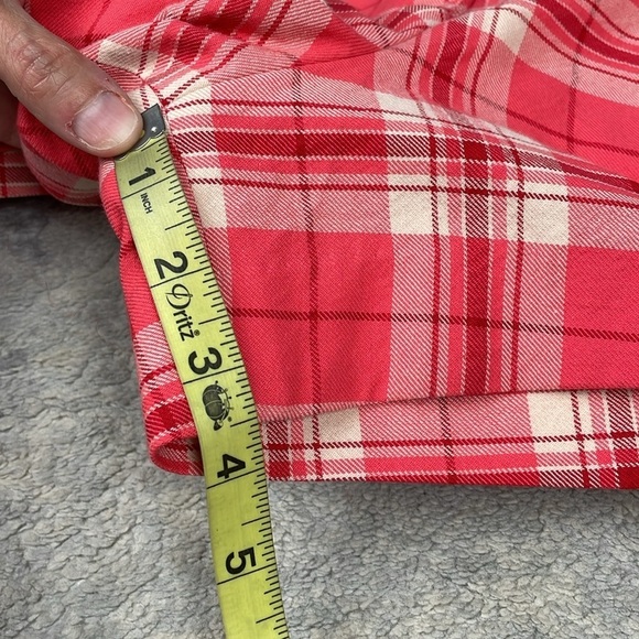 New Smythe Pleated Plaid Walking Shorts in Watermelon Plaid Red Sz 6 - Picture 11 of 12